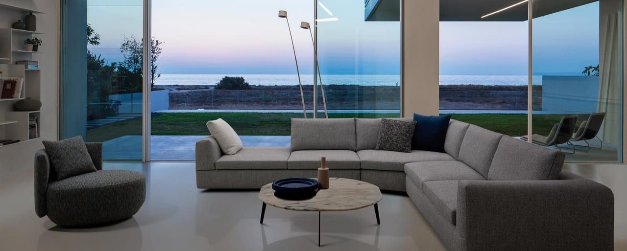 Papadatos upholstery collection in a soft interior.