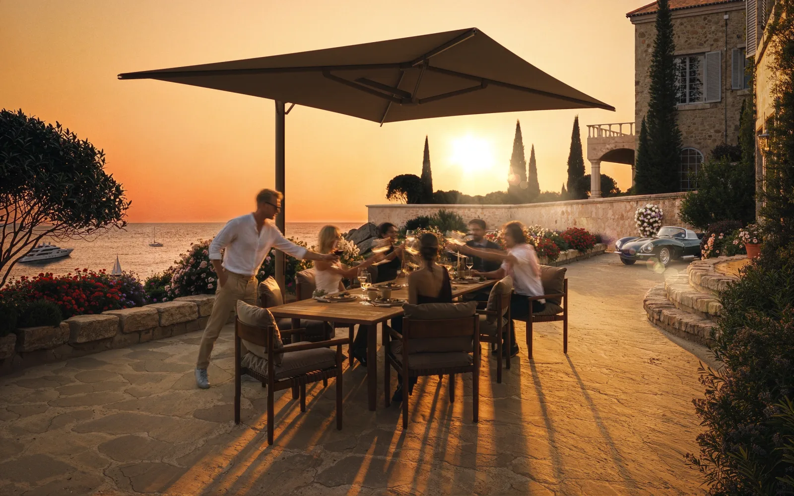 Umbrosa Aurelis Cantilever umbrella, residential project